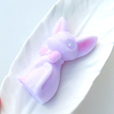 Taba Squishy fait main en forme de chat violet JIJI