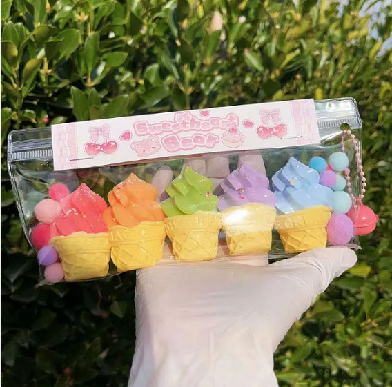 Small Ice cream Handmade Taba Squishy Key Chain