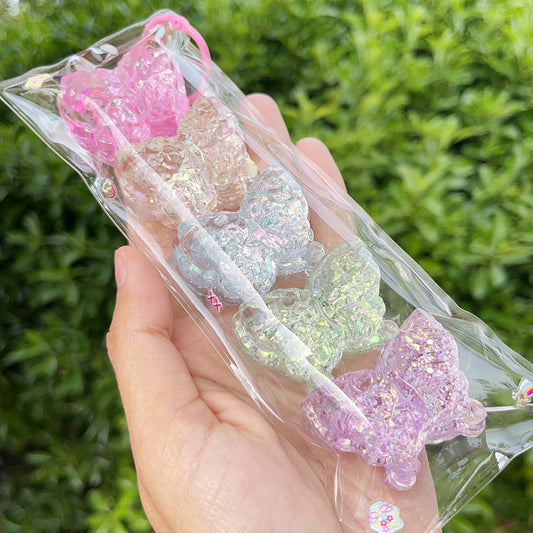 Glacier butterfly, Rainbow, Handmade, Taba Squishy, Key Chain,Cute,Toy,surprise gift,for GF,for kid,beautiful,for daughter,birthday present