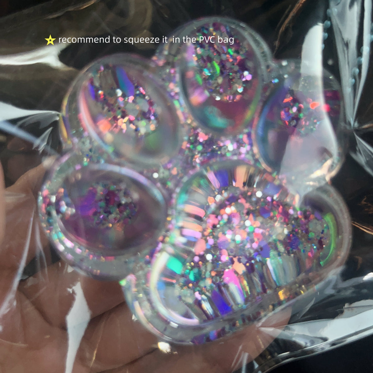 Color-changing Glitter Cat Paw Taba Squishy