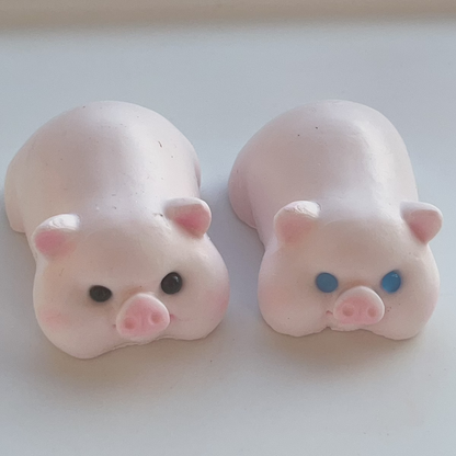 Pig Lying Down Handmade Silicone Squishy Pig