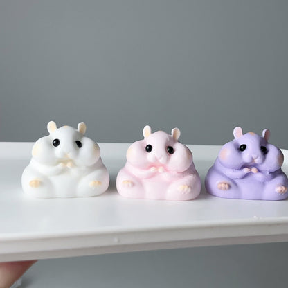 Colorful|Purple Pink Hamster Handmade Taba Squishy