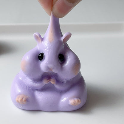 Colorful|Purple Pink Hamster Handmade Taba Squishy