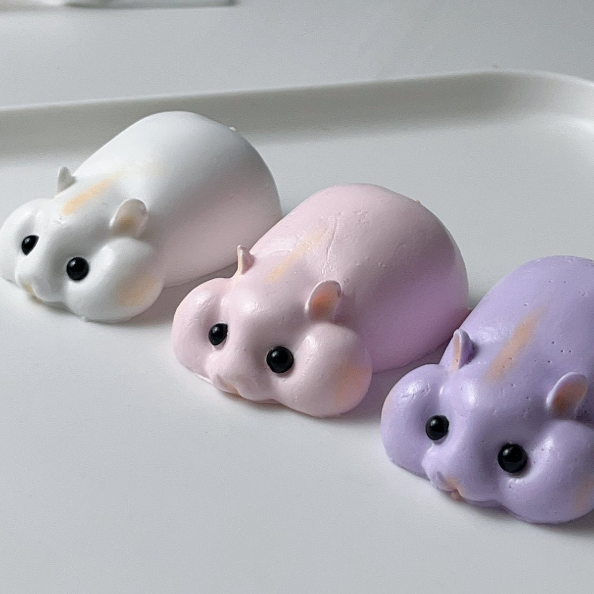 Colorful|Purple Pink Hamster Handmade Taba Squishy